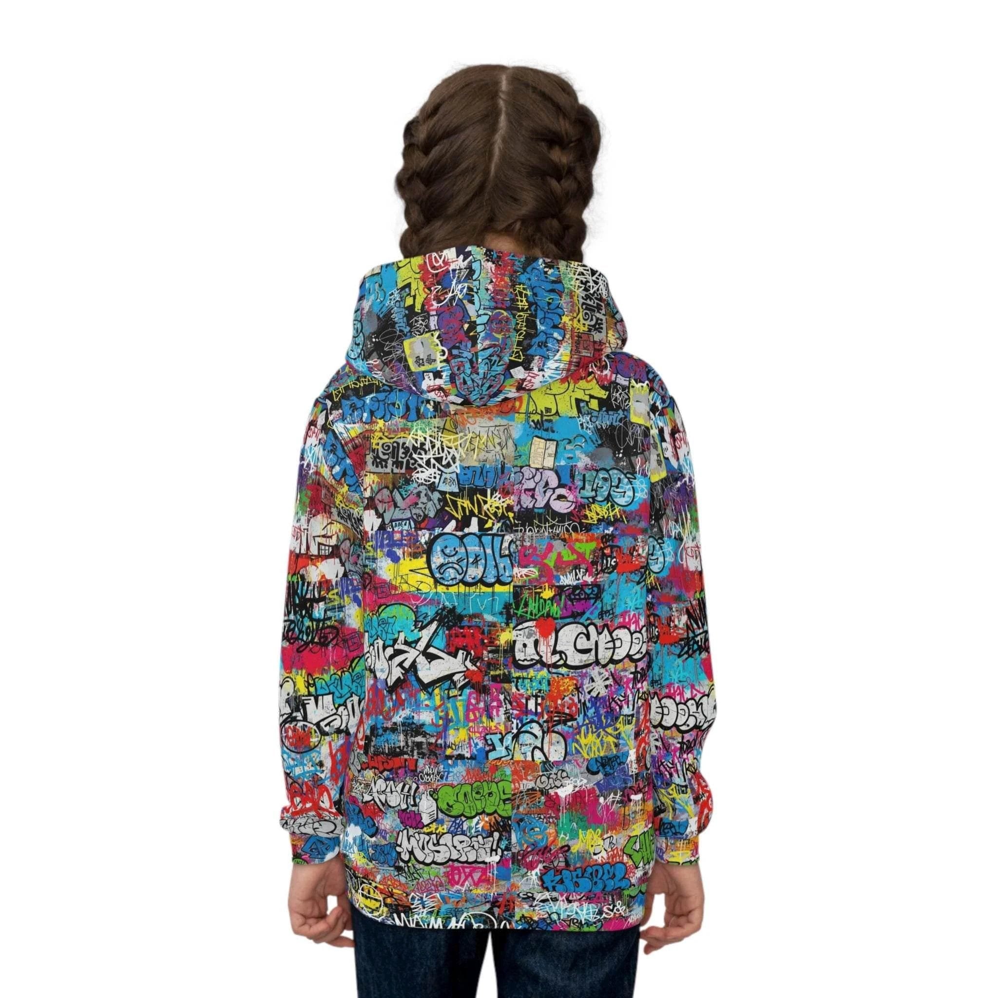 Urban Legend Kids Graffiti Hoodie - Bold Street Art Pullover for Miniature Maximalists & Creative Kids by Aesthetic Rebellion