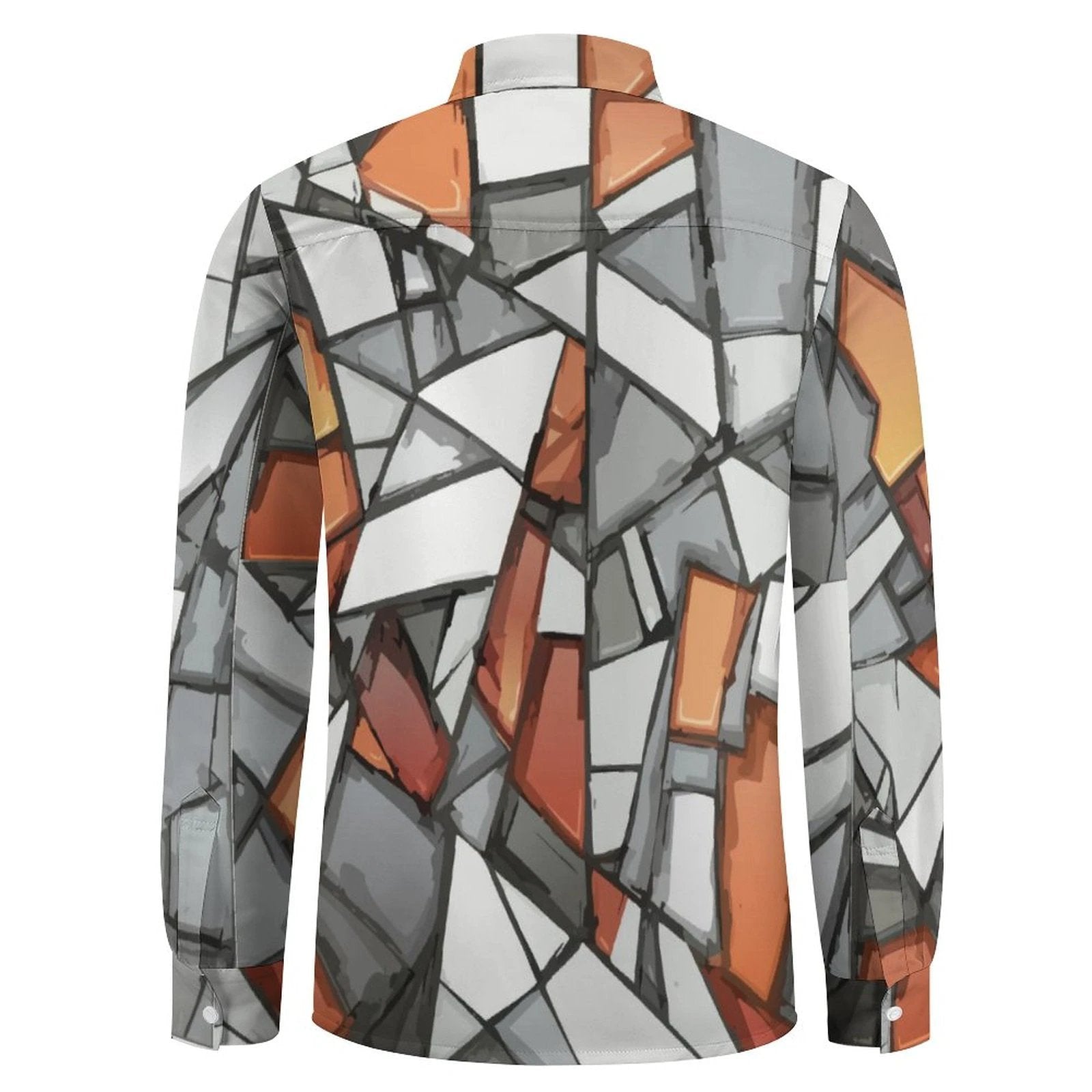 Faux Linen Men Long Sleeve Shirt with Pocket(All-Over Printing) by SALE_DESIGN-Personal Design