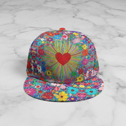 Garden of Eden AOP Flat Brim Cap | Botanical Print Hat