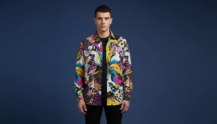 Dark Knight Maximalist Cotton Poplin Shirt - Edgy Goth-Inspired Button Down for Alt-Professionals & Musicians by Aesthetic Rebellion