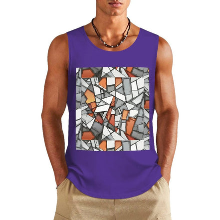 DTF 160gsm Men's Cotton Tank Top(Front Printing) by SALE_DESIGN-Personal Design