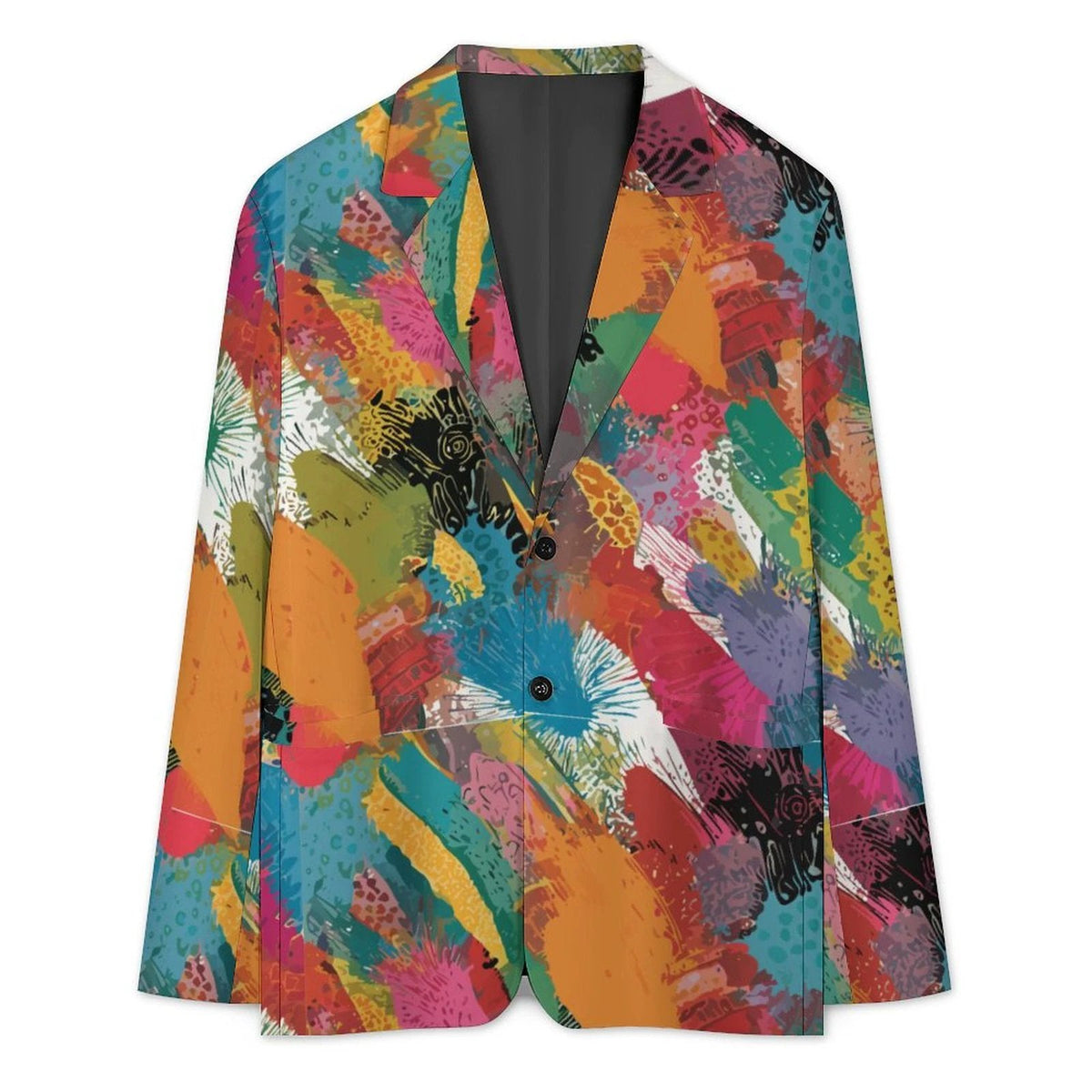 "Abstract Revolutionaire" All-Over Print Two-Button Suit — Sublimation Statement Blazer by Aesthetic Rebellion