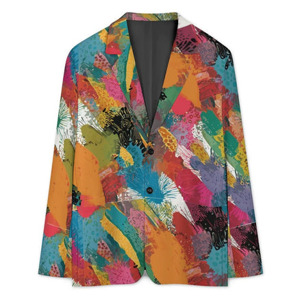 "Abstract Revolutionaire" All-Over Print Two-Button Suit — Sublimation Statement Blazer by Aesthetic Rebellion