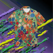 Maximalist Paint Splatter Polo - Psychedelic Abstract Art Golf Top for Art Teachers & Rave Fashion by Aesthetic Rebellion
