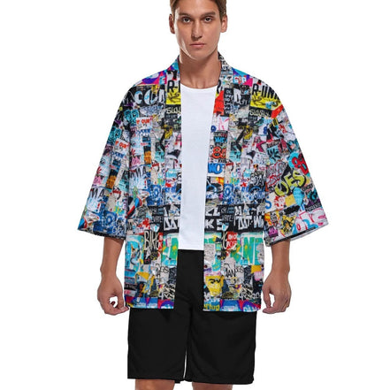 Drop Shoulder Male Kimono Cardigan(All-Over Printing) by SALE_DESIGN-Personal Design