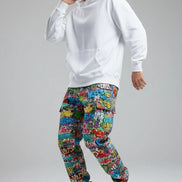 Abstract Graffiti Print Cargo Pants | Men's Streetwear Utility Trousers by Aesthetic Rebellion
