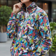 Digital Impasto Paint Stroke Half-Zip - Heavyweight Cotton Pullover for Fine Artists & Curators by Aesthetic Rebellion