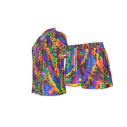 Vibrant Sunset Gradient Silk-Like Pajama Set - Luxury Summer Loungewear for Bold Comfort by Aesthetic Rebellion