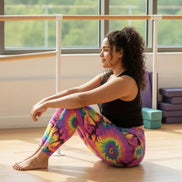 Prism Punch Plus Size Tie Dye Leggings - Vibrant High-Waist Festival Pants for Bold Fitness by Aesthetic Rebellion