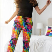 Geometric Pajama Pants | Retro Abstract Print Lounge Sleepwear by Aesthetic Rebellion