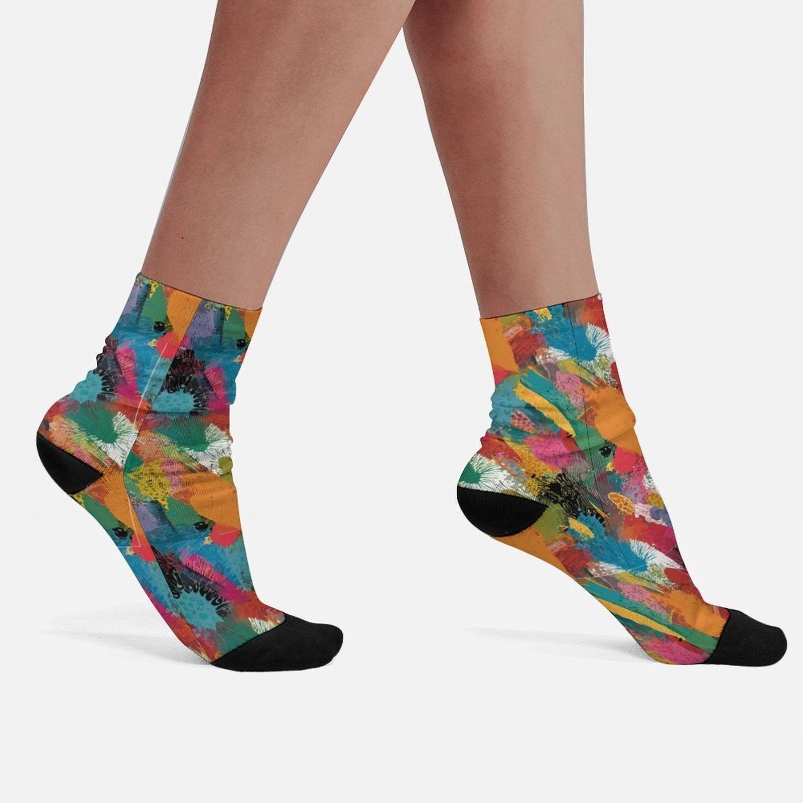 Personalized Contrast Color Striped Stockings by SALE_DESIGN-Personal Design