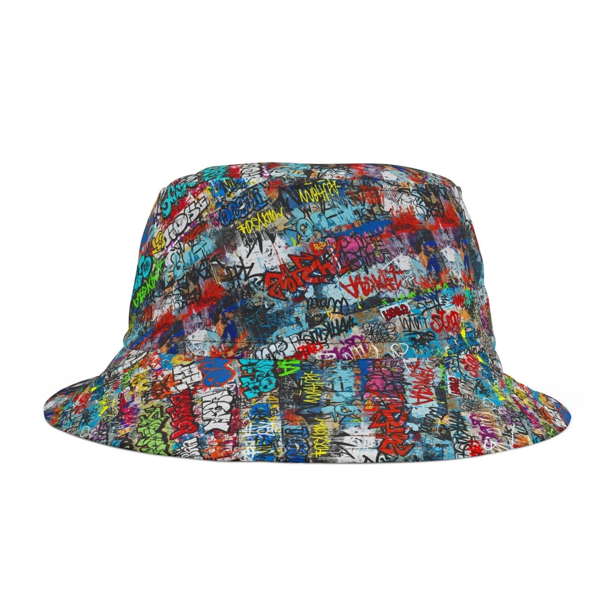 Graffiti Print Bucket Hat – Urban Festival Fashion by Aesthetic Rebellion