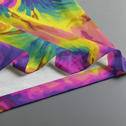 Chaos & Cosmic Bloom All-Over Print Raglan — All-over print in vivid multicolor tones. Unisex piece with dopamine dressing, eclectic maximalism, main character energy style. Aesthetic Rebellion.