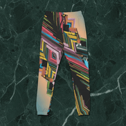 Colorful Abstract Floral Pants — dense multicolor tropical floral illustration covering the fabric edge to edge. Unisex pants with a botanical maximalist, dopamine-dressing streetwear vibe. Aesthetic Rebellion.