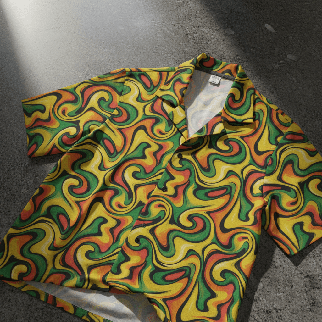 Colorful Retro Hawaiian Camp Shirt for Men - Perfect for Summer Parties and Beach Days - Aesthetic Rebellion