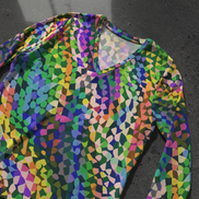 Colorful Womans Long Sleeve V Neck Style AOP Shirt With Vibrant Colors Built In Confidence Boosting Construction Bonus Keeps You Glown Up - Aesthetic Rebellion
