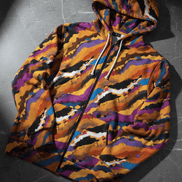 Crisp Burn Painted Strata Zip Hoodie — Sunset Wave All - Over Print - Aesthetic Rebellion