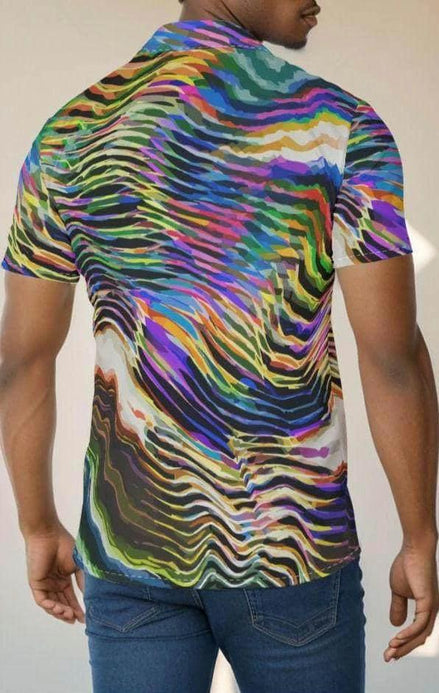Ethereal Zebra Colorful Button-Up - Business Casual Maximalist Shirt for Creative Professionals by Aesthetic Rebellion