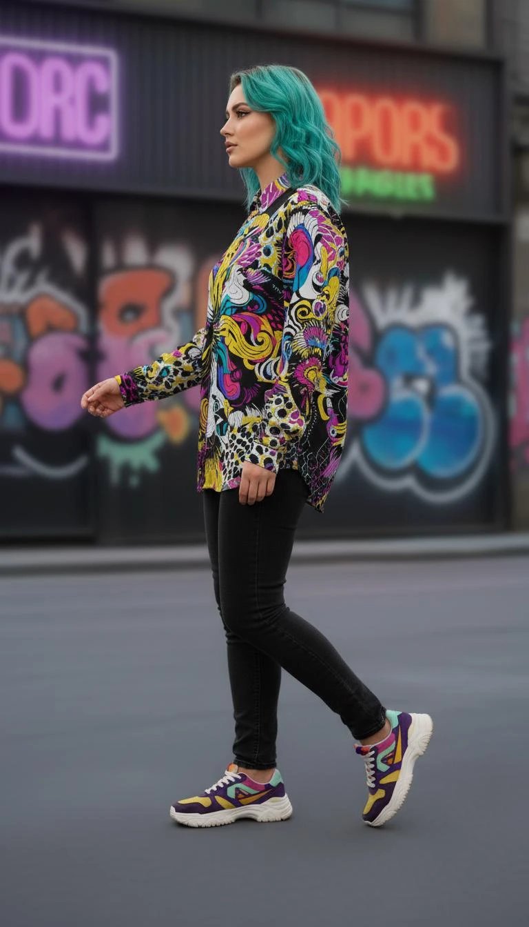 Dark Knight Maximalist Cotton Poplin Shirt - Edgy Goth-Inspired Button Down for Alt-Professionals & Musicians by Aesthetic Rebellion
