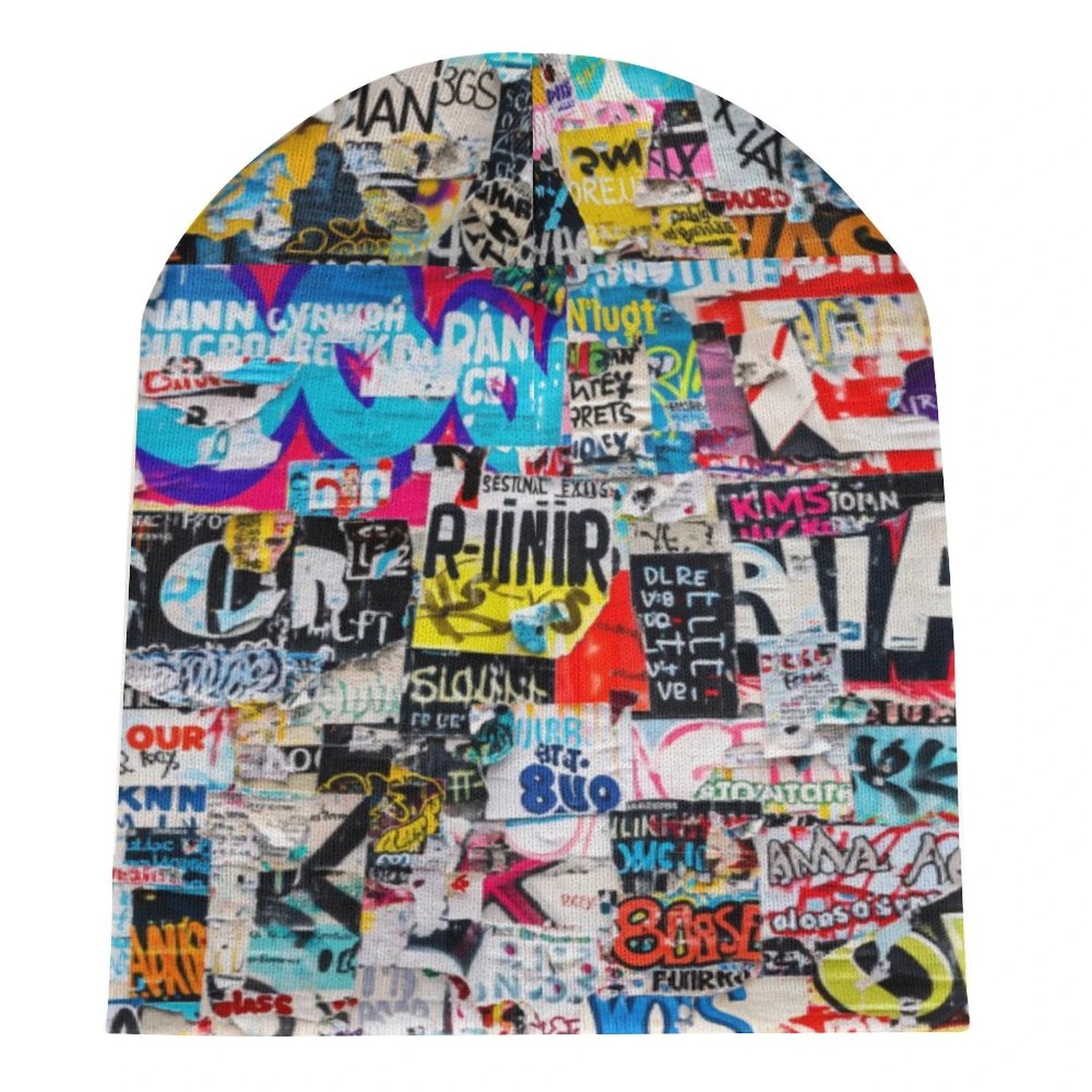 Street Swag All-Over Print Knit Beanie | Bold Abstract Art Streetwear Hat by Aesthetic Rebellion