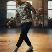 Abstract All Over Print Sweatshirt – Heavyweight Cotton Crewneck by Aesthetic Rebellion