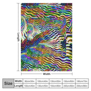 Lightning Complex Abstract Art Flannel Blanket – Storm Aesthetic Maximalist Bedding (60x80in) by SALE_DESIGN-Personal Design