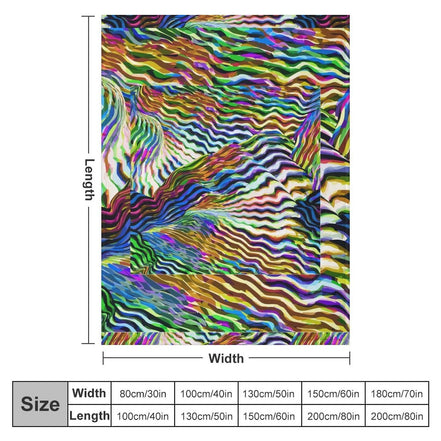 Lightning Complex Abstract Art Flannel Blanket – Storm Aesthetic Maximalist Bedding (60x80in) by SALE_DESIGN-Personal Design
