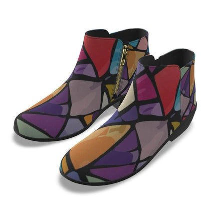 Vandals Velvet Patchwork Ankle Boots - Micro-Suede Maximalist Fashion Shoes for Bold Expression by Aesthetic Rebellion