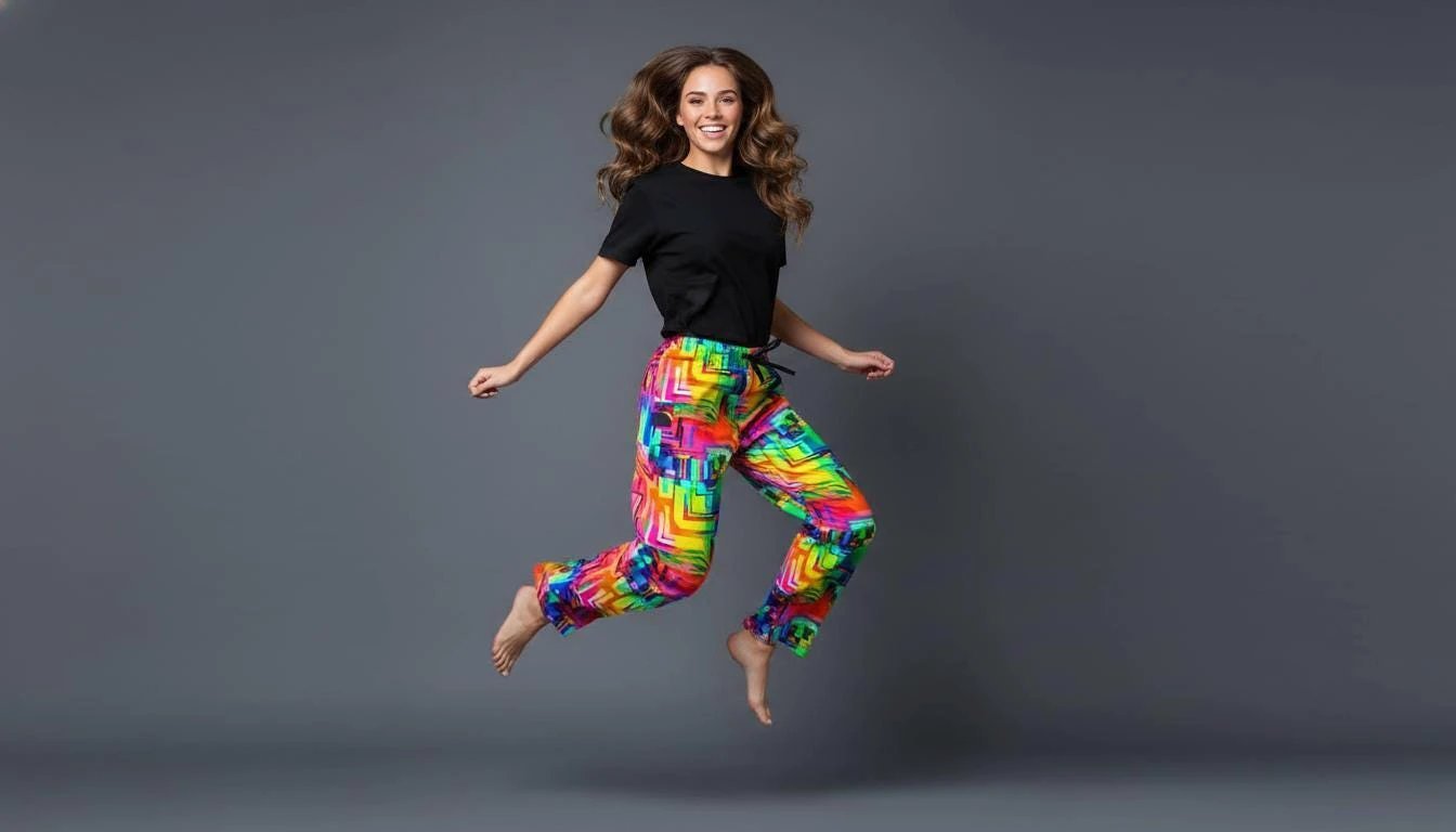 Geometric Pajama Pants | Retro Abstract Print Lounge Sleepwear by Aesthetic Rebellion