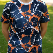 Electric Abstract All-Over Print Unisex Tee - High-Saturated Artist Edition Streetwear Shirt by Aesthetic Rebellion