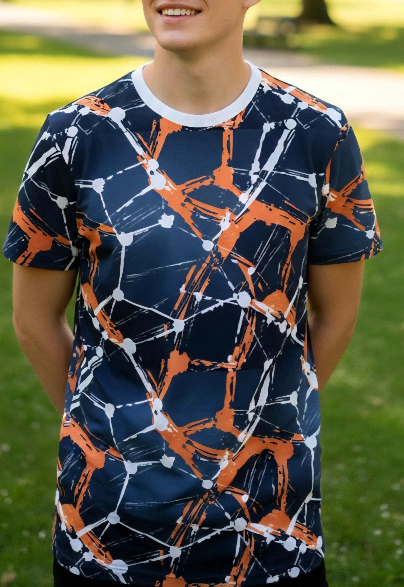 Electric Abstract All-Over Print Unisex Tee - High-Saturated Artist Edition Streetwear Shirt by Aesthetic Rebellion