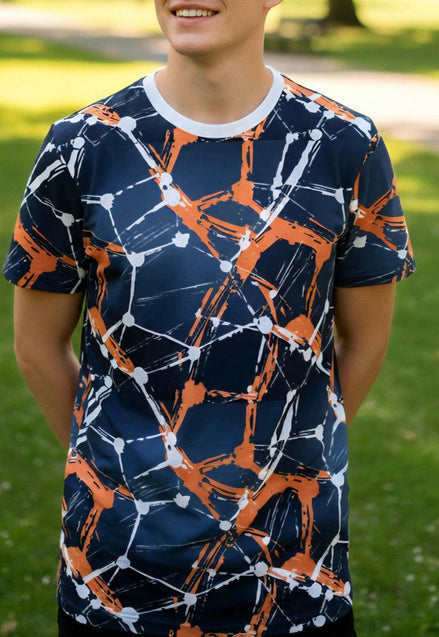 Electric Abstract All-Over Print Unisex Tee - High-Saturated Artist Edition Streetwear Shirt by Aesthetic Rebellion