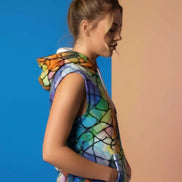 Vibrational Vector Athletic Hoodie - Psychedelic High-Visibility Activewear for Cycling & Outdoor Adventurers by Aesthetic Rebellion