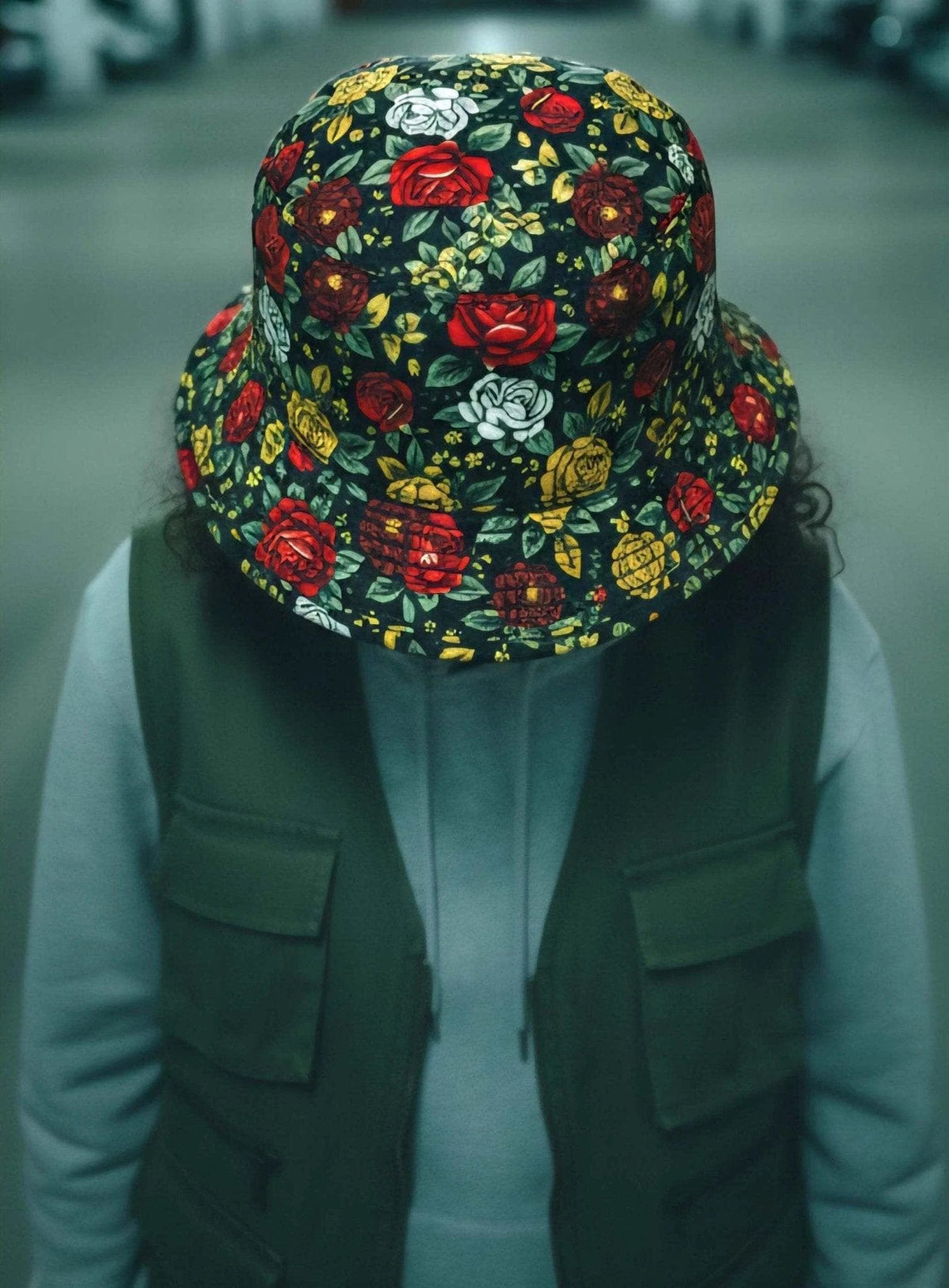 Floral Rose Bucket Hat - Equestrian Gothic Garden Sun Hat by Aesthetic Rebellion