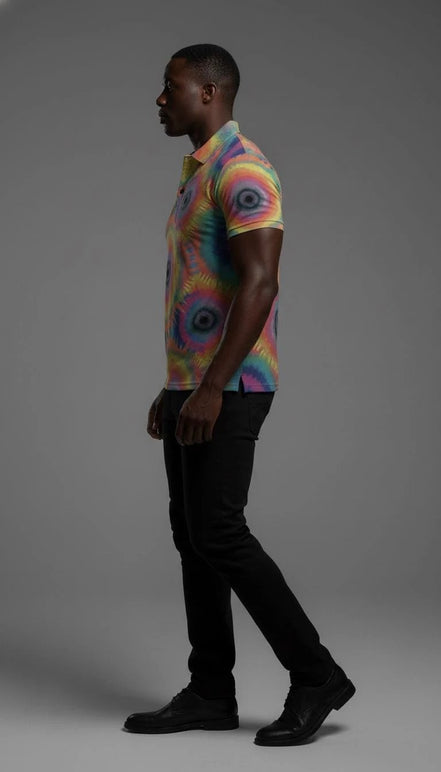 All-Over Print Men's Henley Shirt by Aesthetic Rebellion