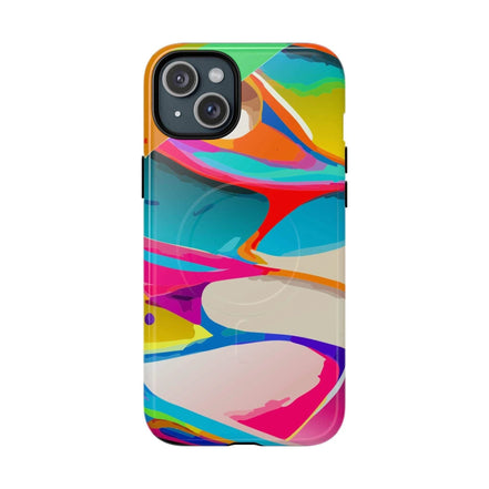 Vibrant Abstract Splash MagSafe Case - Bold Maximalist Tough Phone Cover for Edgy Alt-Fashion Aesthetics by Aesthetic Rebellion