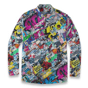 Artistic Print Men's Cotton Shirt - Long Sleeve Button Down by Aesthetic Rebellion