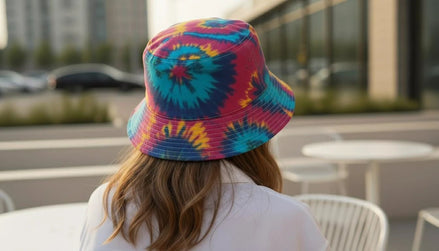 Reversible Bucket Hat • Psychedelic Kaleidoscope, Graffiti Print by Aesthetic Rebellion