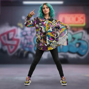 Dark Knight Maximalist Cotton Poplin Shirt - Edgy Goth-Inspired Button Down for Alt-Professionals & Musicians by Aesthetic Rebellion