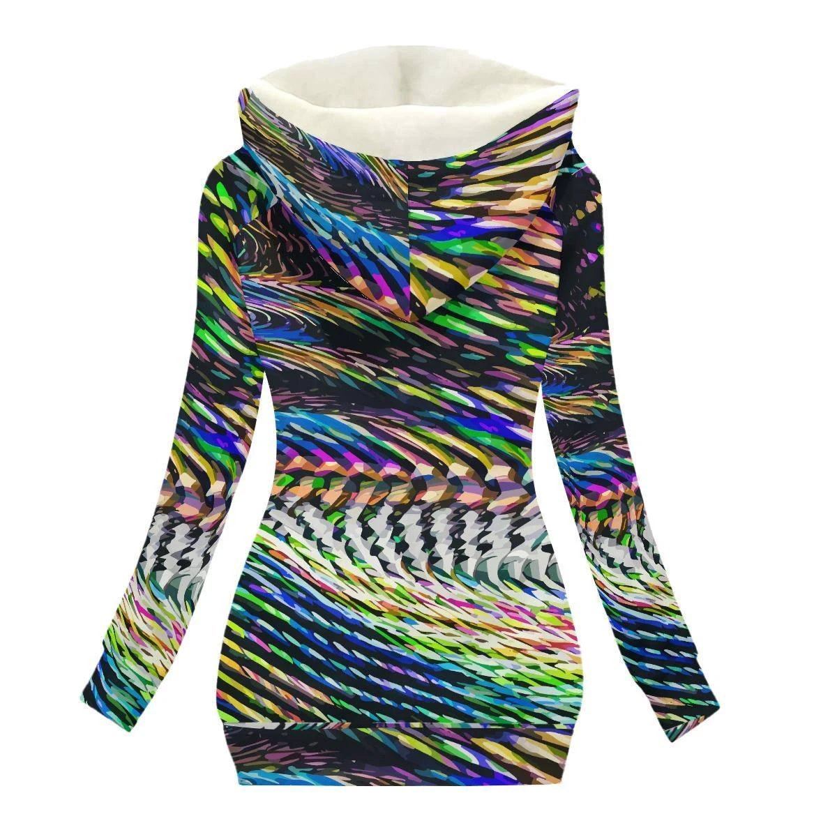 Winter Wonder Neon Snow Hoodie - Psychedelic High-Visibility Streetwear for Extreme Cold by Aesthetic Rebellion