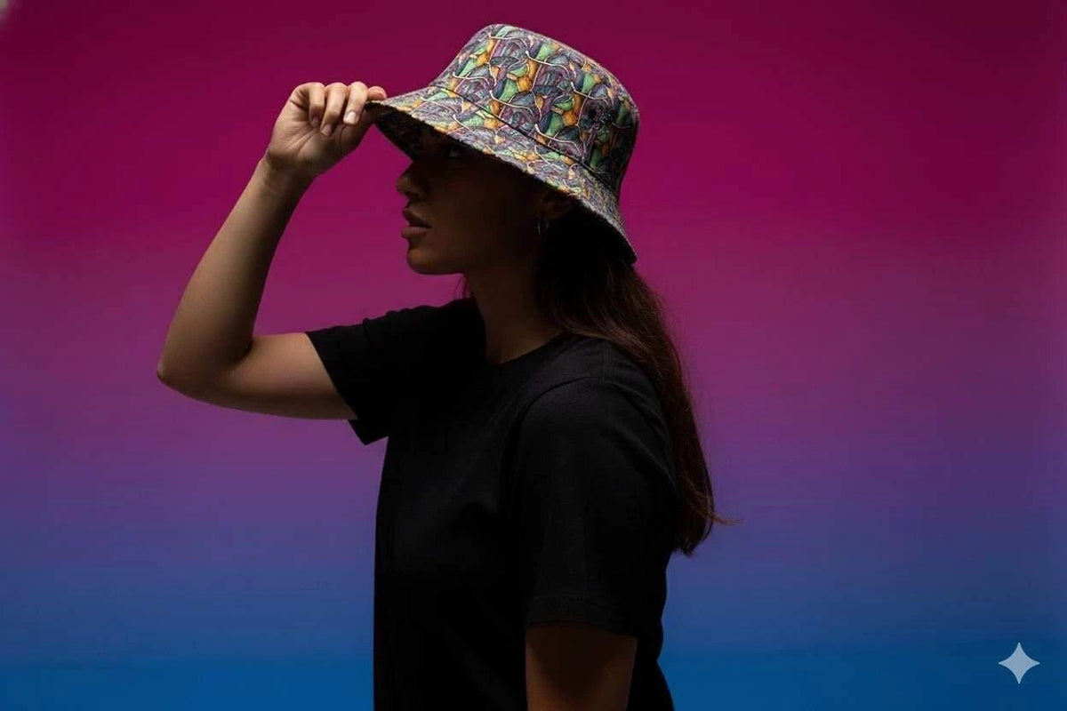 Swamp Tour Bucket Hat - Abstract Organic Sun Hat by Aesthetic Rebellion