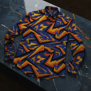 Geometric Glitch Art Button-Down for 90s Arcade Maximalists — AOP Glitchcore Short Sleeve Shirt, Bold Pixel Streetwear Statement, Festival Creative Professional Top