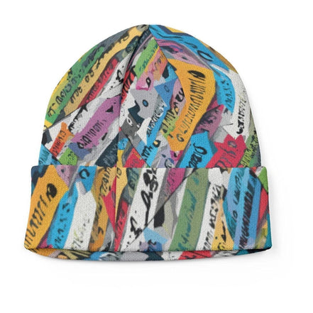 Digital Drip Beanie • Abstract Camo Winter Hat • Maximalist Streetwear Knit Cap for Urban Explorers by Aesthetic Rebellion