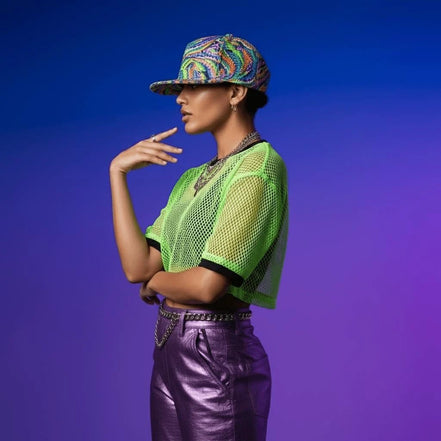 Psychedelic Graffiti Flat Brim Baseball Cap – All-Over Print Snapback for Streetwear Collectors & Urban Culture by Aesthetic Rebellion