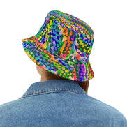 Kaleidoscope Bucket Hat - Psychedelic Rainbow Geometric Rave Sun Hat by Aesthetic Rebellion