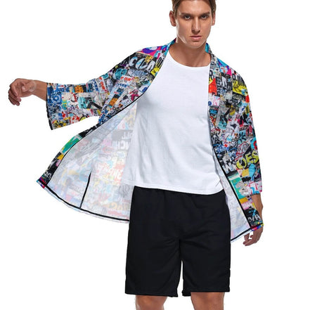Drop Shoulder Male Kimono Cardigan(All-Over Printing) by SALE_DESIGN-Personal Design