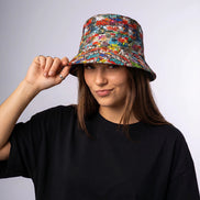 Graffiti Print Bucket Hat – Urban Festival Fashion by Aesthetic Rebellion