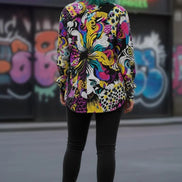 Dark Knight Maximalist Cotton Poplin Shirt - Edgy Goth-Inspired Button Down for Alt-Professionals & Musicians by Aesthetic Rebellion