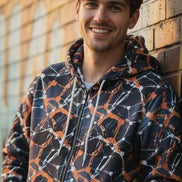 Cyberpunk Network Splatter Art Hoodie - Dark Grunge Techwear Pullover for Futuristic Streetwear by Aesthetic Rebellion