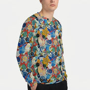 Floral Fusion All-Over Print Unisex O-neck Sweatshirt | 310GSM Cotton by Aesthetic Rebellion
